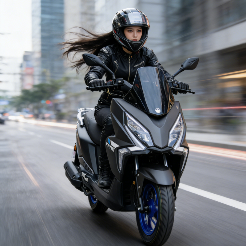 Flying Eagle UFR150 Expedition Edition Fuel Scooter, upgraded configuration, fuel-saving commuting, comes with 26 models of matte black guardrails