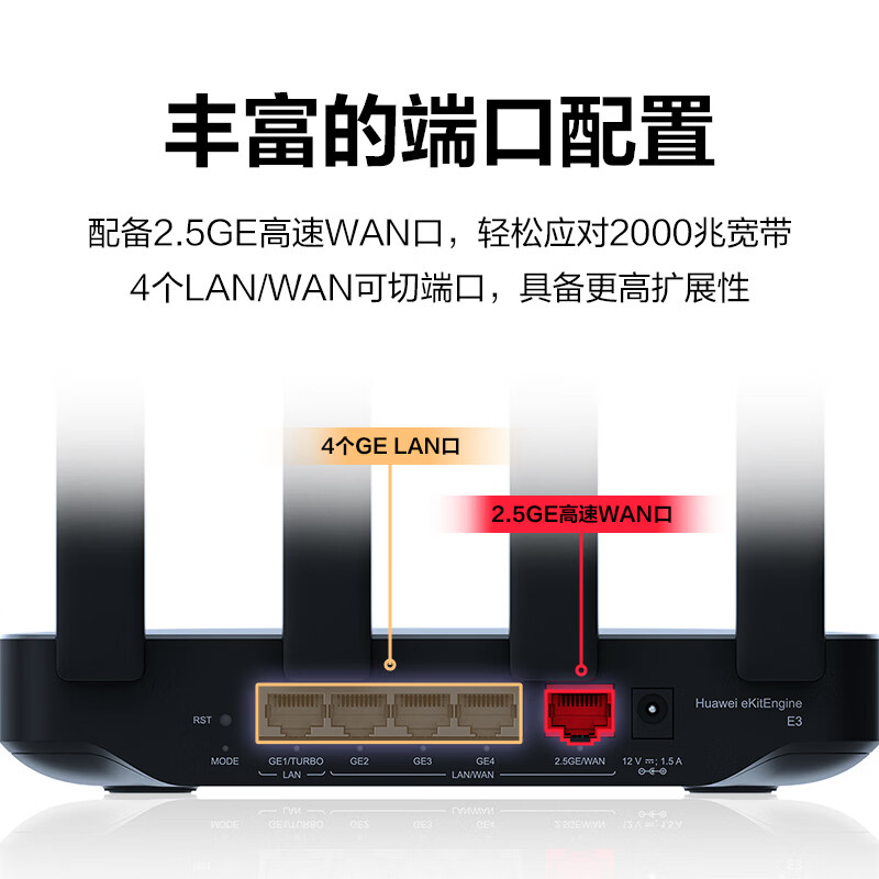 Huawei enterprise-class wireless wifi7 router eKitEngine E3 2.5G network port supports 2G bandwidth Mesh networking behavior management with a capacity of 150 units AR180 series
