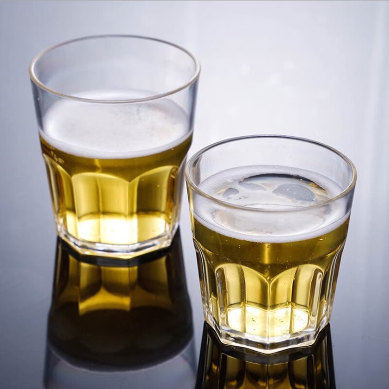 Fantasy cup beer cup transparent octagonal cup restaurant anti-fall water cup bar liquor cup 360ml PC tall octagonal cup 10 pieces