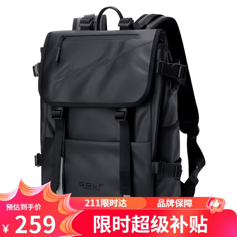 Golf (GOLF) computer bag shoulder 15/16 inch notebook backpack men's casual college student bag business trip light outdoor travel