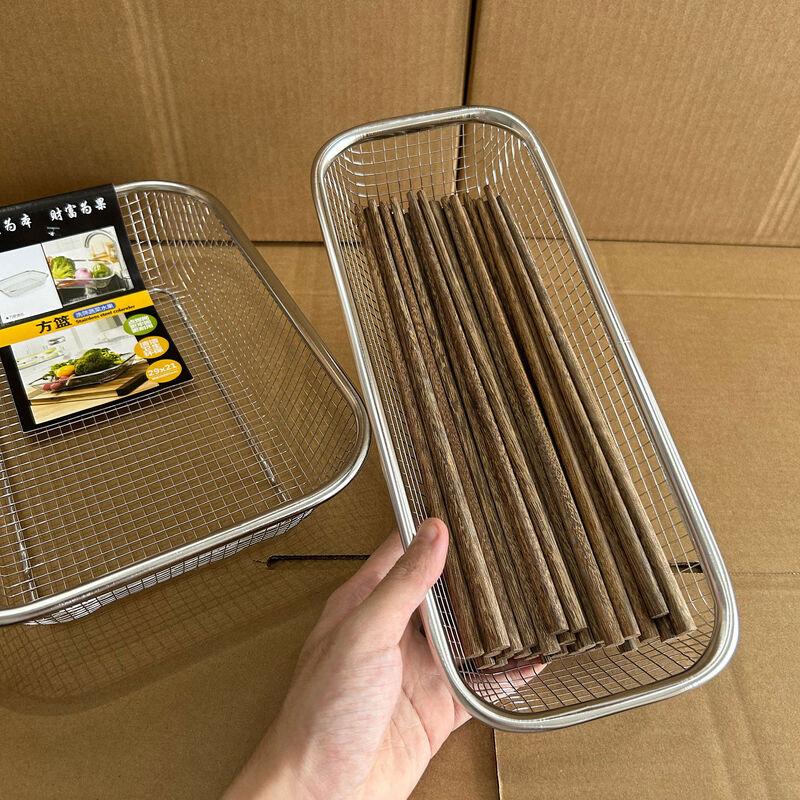 Pick up cat Kevin 304 stainless steel drain basket disinfection cabinet chopstick basket fruit and vegetable storage drain rectangular storage rack small size 31125 points 8cm