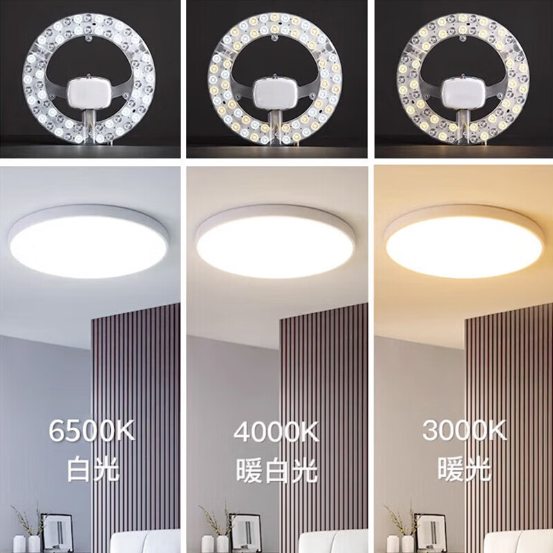 Foshan Lighting (FSL) LED ceiling lamp modification lamp panel replacement lamp panel light source Ra97 high display full spectrum stepless dimming round wick full spectrum 60W/stepless color adjustment