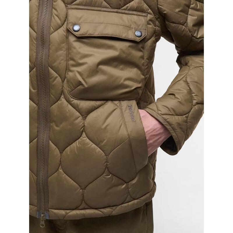 Barbour men's jacket warm windproof quilted plus velvet autumn and winter outdoor casual braun one size | M