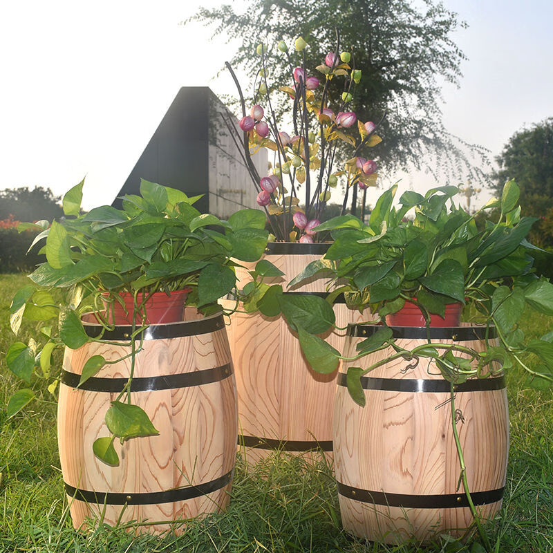 Fantasy Ornaments Exhibition Manor Red Wine Barrel Wedding Barrel Decoration Props Beer Bar Keg Height 23cm