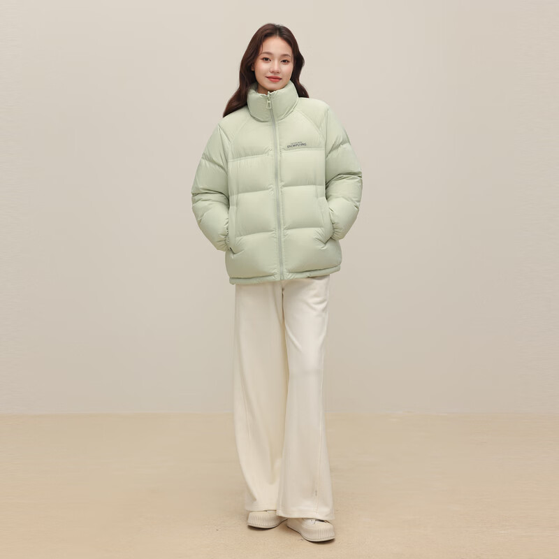 Flying in the Snow Cheng Yi's Same Style 2025 Winter New Noble Stand Collar Down Jacket Women's Winter Puff Colli Bread Jacket Ice Fruit Green|4316 M/160/84A