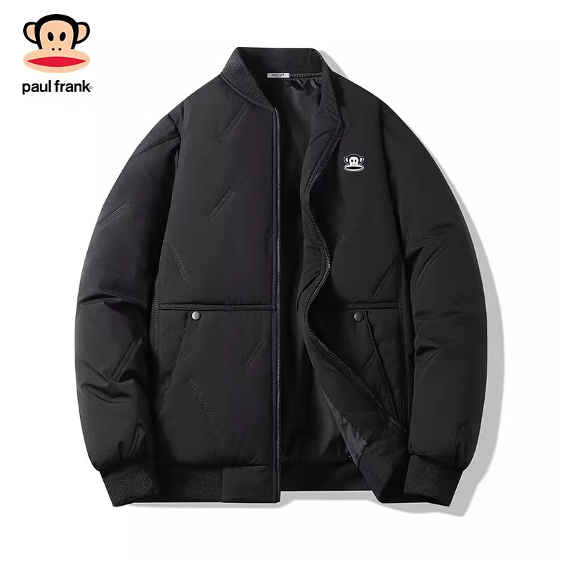 Paul Frank Hong Kong style retro casual down jacket men's 2026 spring new simple warm and anti-cold fashion brand versatile top haze blue official authentic M recommended 90-110 pounds