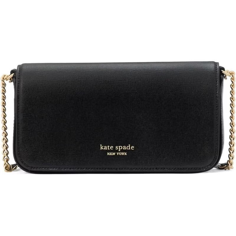 KATE SPADE women's wallet, scratch-resistant and wear-resistant, daily carry, lightweight, multi-functional storage, black Saffiano leather, Black ONE SIZE