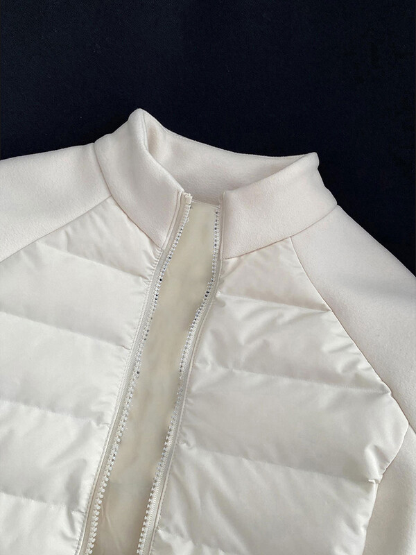 Shelley Jones American Outdoor Rib Down Jacket Men's Winter Slim Sports Jacket Light Couple Jacket Liner Off-white Down Jacket XL Recommended 120-140 catties