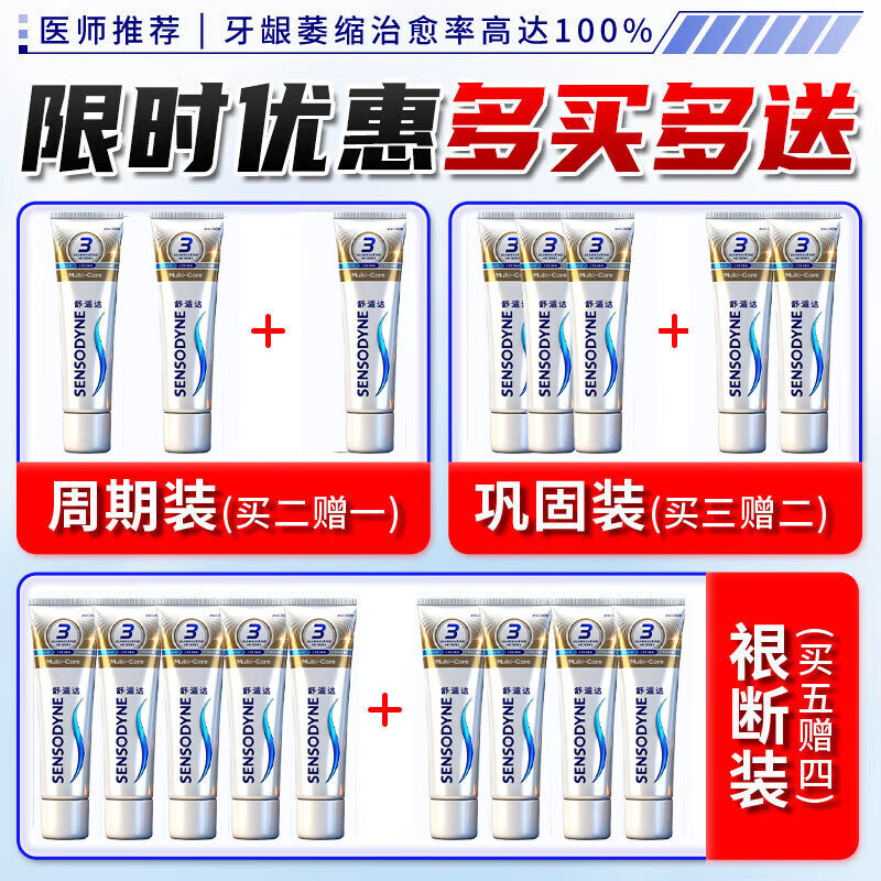Sensodyne Repair Gum I Recession Anti-allergic Toothpaste Gum Protector Fix Teeth Reduction Gum I Recession Repair Regenerate Root Exposed Desensitization Special Effect 5 Boxes Cured No Longer Error Buy 3 Get 2 Free