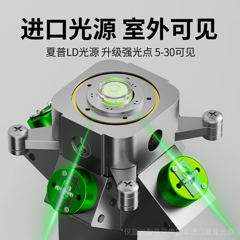 CIAA Germany infrared level meter green light laser outdoor strong light level meter high-precision portable wall-mounted water level meter high-precision green light 2 lines + two batteries and one charge