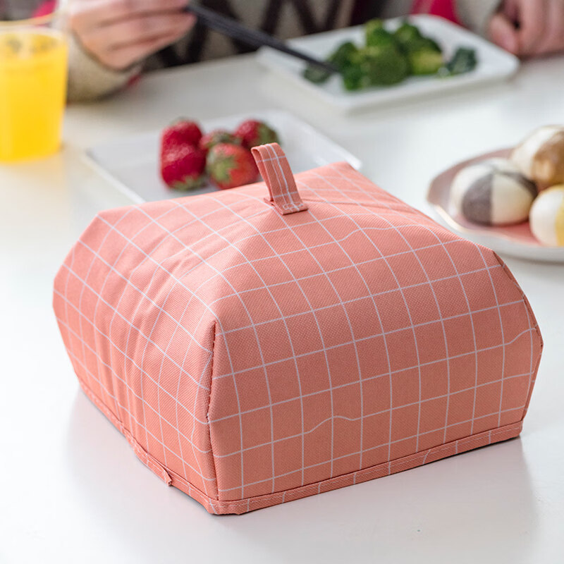 Tuojin imported high-quality thermal insulation cover from Japan for winter, thickened meal table cover, heated household foldable vegetable cover, anti-C_orange plaid small size