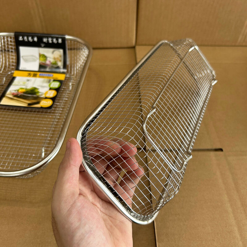 Pick up cat Kevin 304 stainless steel drain basket disinfection cabinet chopstick basket fruit and vegetable storage drain rectangular storage rack small size 31125 points 8cm