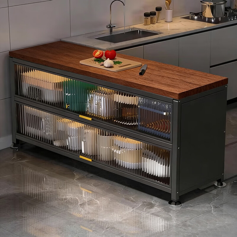 Yibei kitchen storage rack microwave storage cabinet wooden cabinet floor-standing multi-layer multi-function oven storage cabinet peach wood wooden cabinet 4 layers long 1200 wide 400 high 1100 gray