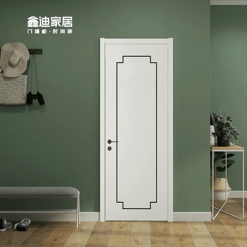 Xindi Wooden Door Paint-free Soundproof Simple Interior Door Solid Wood Composite Door Room Door Customized Bedroom Door XP-8015A Pure White