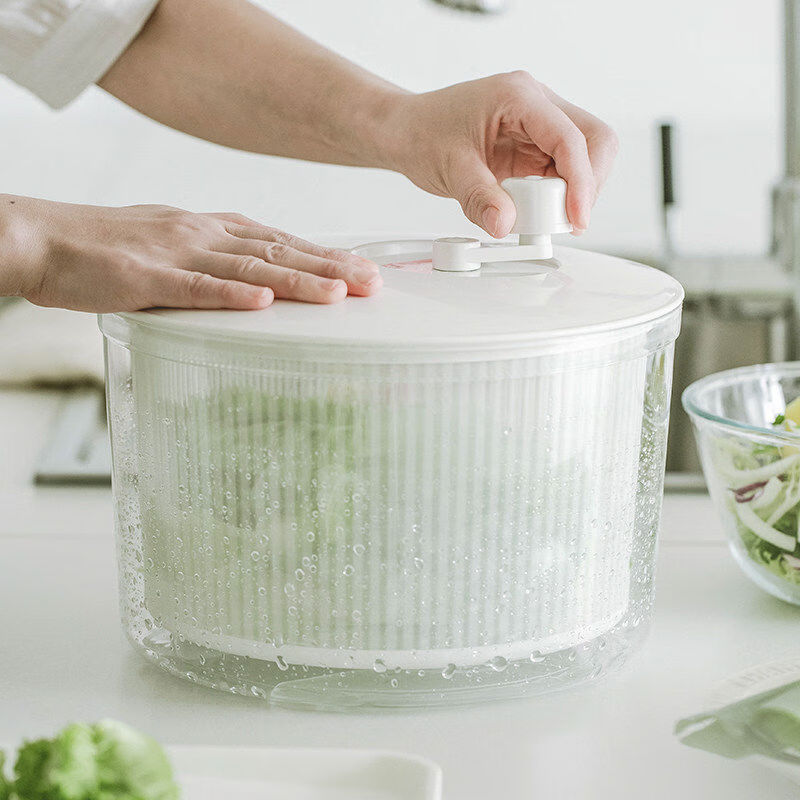 Shanyan vegetable dehydrator small hand-cranked vegetable spinner kitchen vegetable drain basin fruit and vegetable salad drain basket extra large 9 points 6L