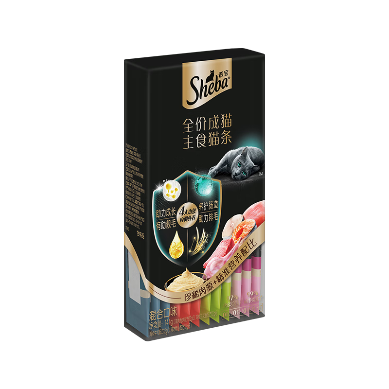 Sheba full price adult cat staple food cat strips mixed flavor 12g*36
