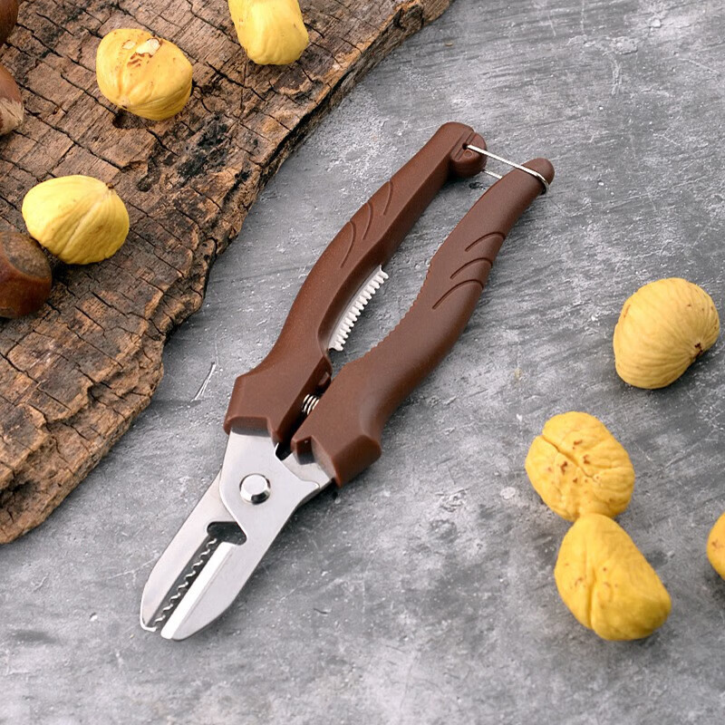 New chestnut peeling artifact, chestnut opener, raw cutter, wallet scissors, special commercial slitting knife, chestnut scissors - black - 1 piece