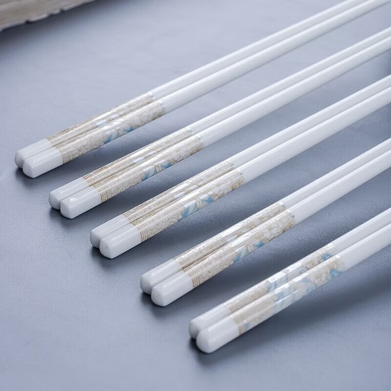Fuou Jingdezhen Ceramic Chopsticks High-end Healthy and Environmentally Friendly Ceramic Chopsticks Time Walking Ceramic Chopsticks Ten Pairs