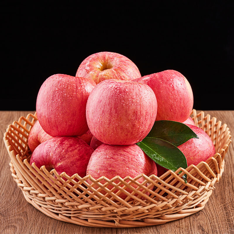 Authentic Yantai Apple Qixia Red Fuji crispy sweet fresh fruit whole box fresh apple fruit net weight 4.5 catties 80mm