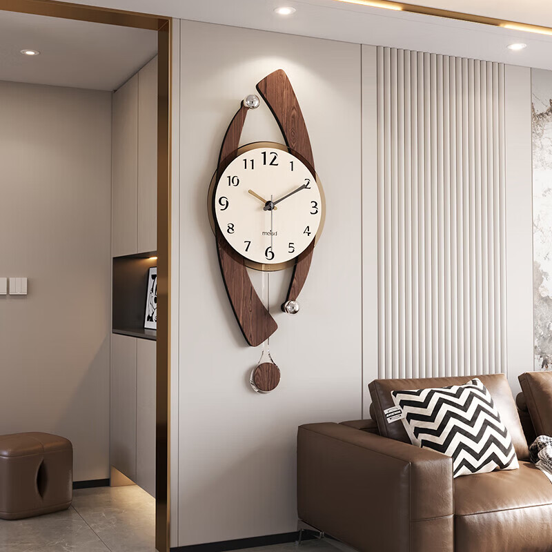 MEISD clock wall clock living room 2025 new modern retro clock wall-mounted high-end cream art wall watch