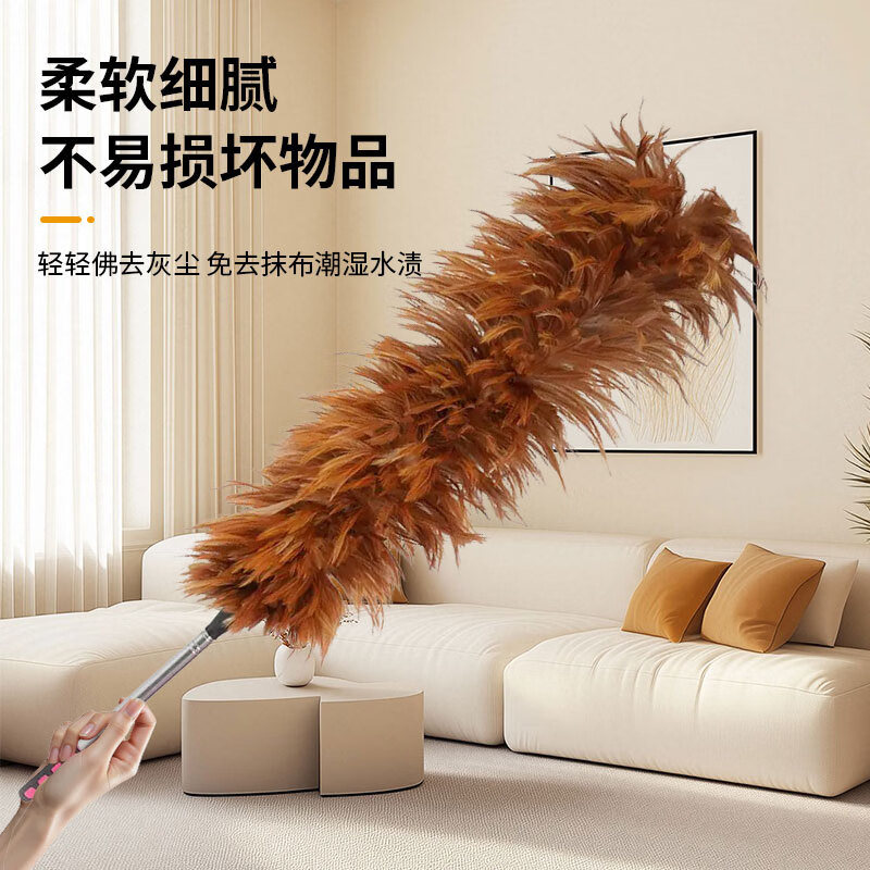 Jiang Tingke feather duster, non-shedding dust removal, household dust sweeping and cleaning duster, stainless steel telescopic handle 1.7m telescopic rod