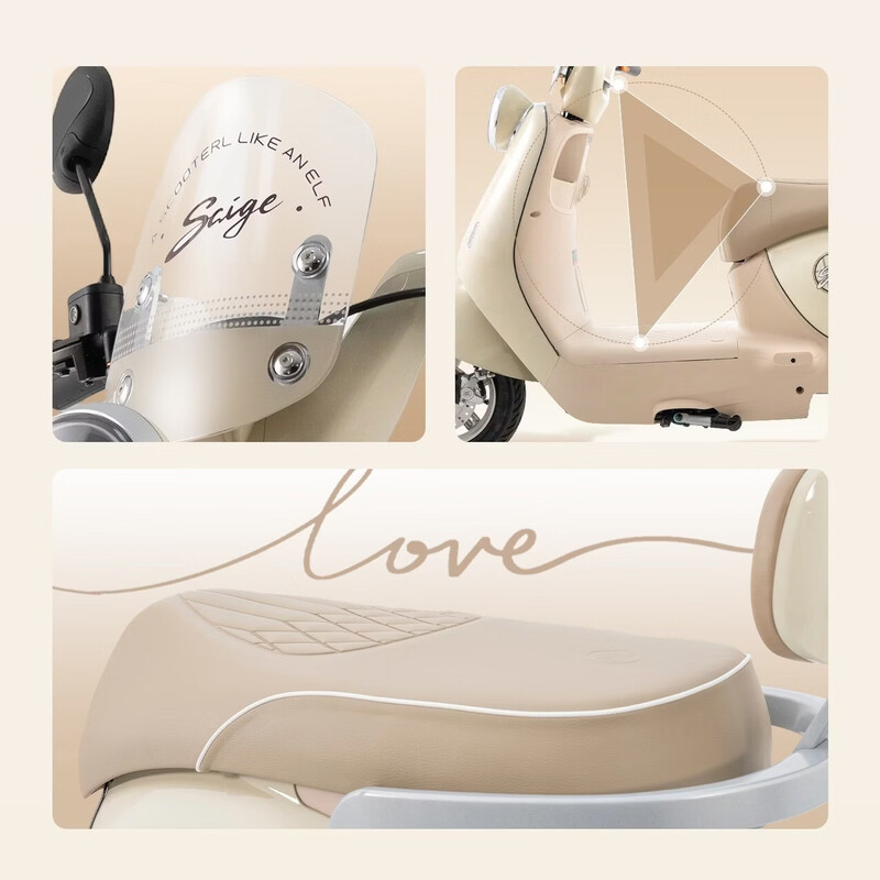 Racing pigeon electric light motorcycle Ruili 115KM long-range 72V32Ah lead-acid battery high-power high-end battery car for women high-looking commuter electric car sweet tea white