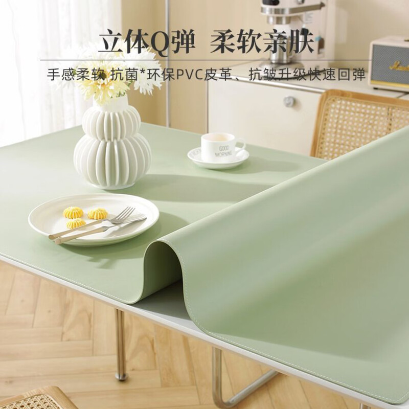 Curtain insulation mat PVC dining table mat coffee table TV cabinet desktop protection mat waterproof and oil-proof no-wash anti-scalding tablecloth mat quiet gray 80*150cm