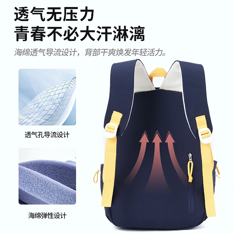 Pull back schoolbags, junior high school boys' high-looking backpacks, high school college students' backpacks, large-capacity campus trendy travel bags for women