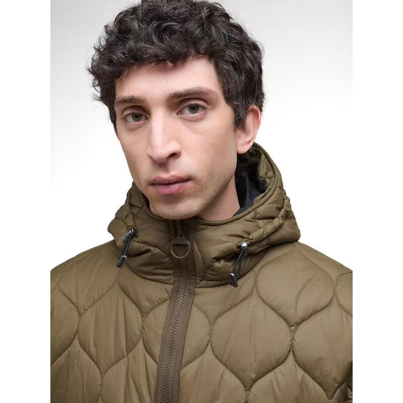 Barbour men's jacket warm windproof quilted plus velvet autumn and winter outdoor casual braun one size | M