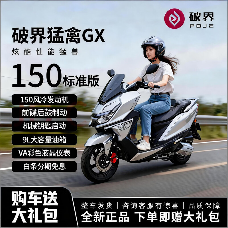 Breaking new 2025 new breaking Raptor GX150 two-wheeled large pedal fuel motorcycle National IV EFI national license plate matte gray Raptor GX150 high-end version 12V