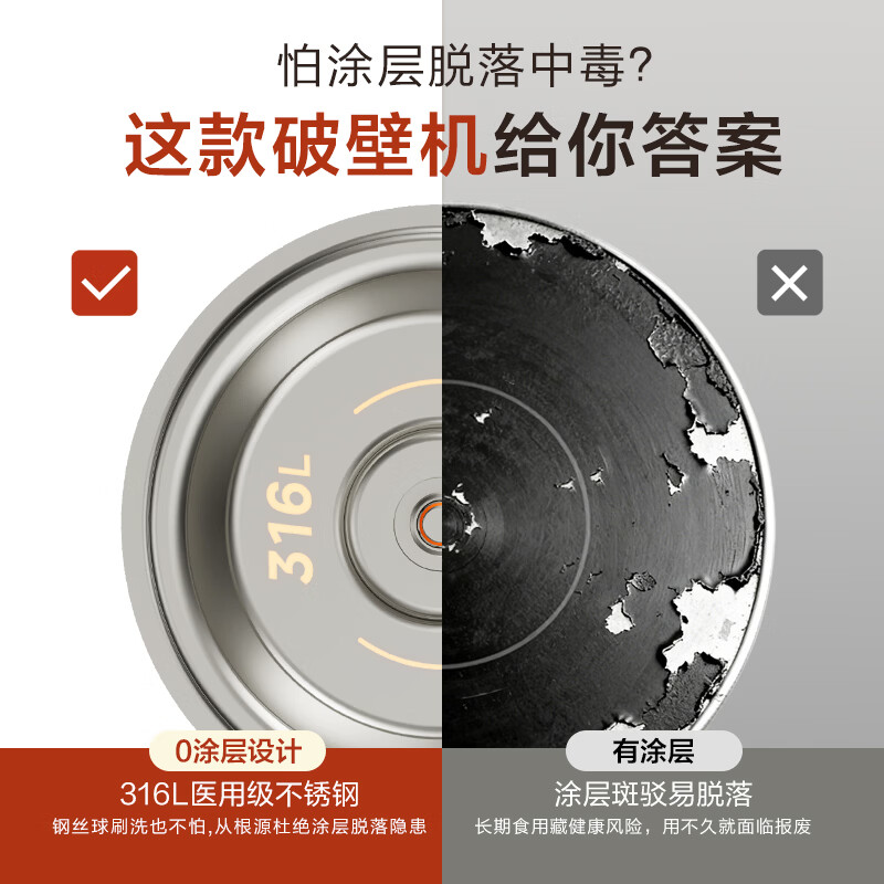 Midea 2025 New Sleeping 0 Coating Wall Breaking Machine 1.6L Household Fully Automatic Multi-Function Frequency Converter Juicing Food Supplement for 3-5 People Whole Grains Soybean Milk Machine FC12Pro National Subsidy