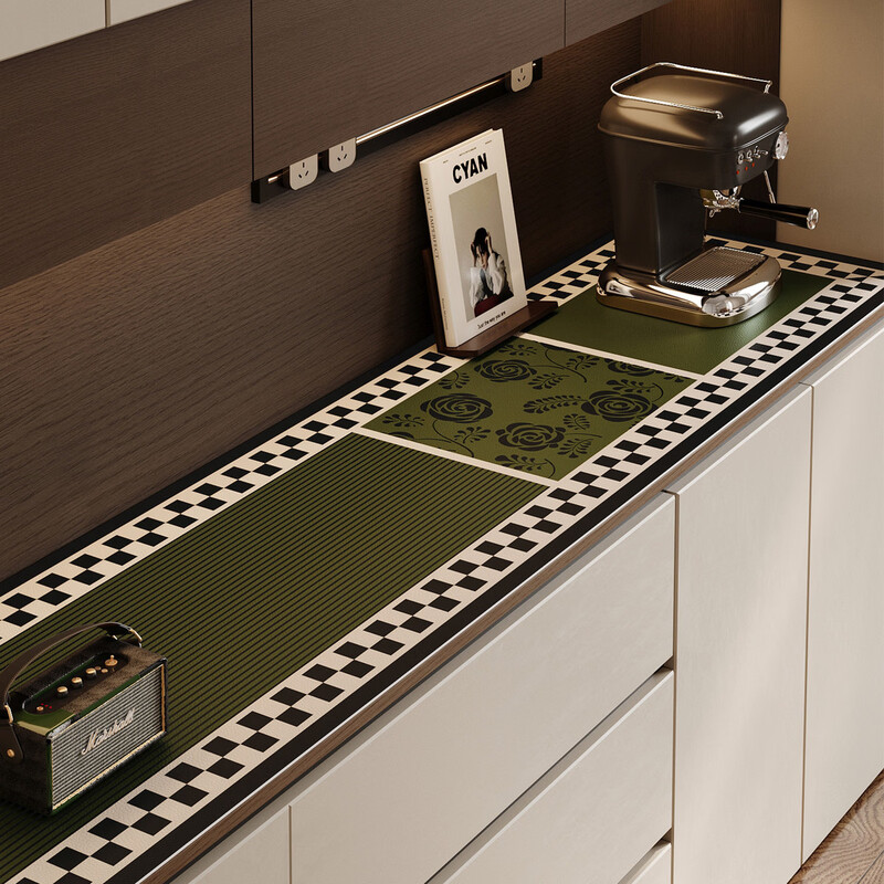 Fantasy sideboard table mat shoe cabinet TV countertop mat cover light luxury dining table high-grade anti-dirty leather tablecloth Chunxun Flower Book + Side Cabinet 30 160cm