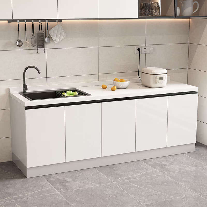 Yusenyi kitchen cabinet quartz stone countertop stove cabinet sink cabinet rental home flat style 5 door package installation 200cm