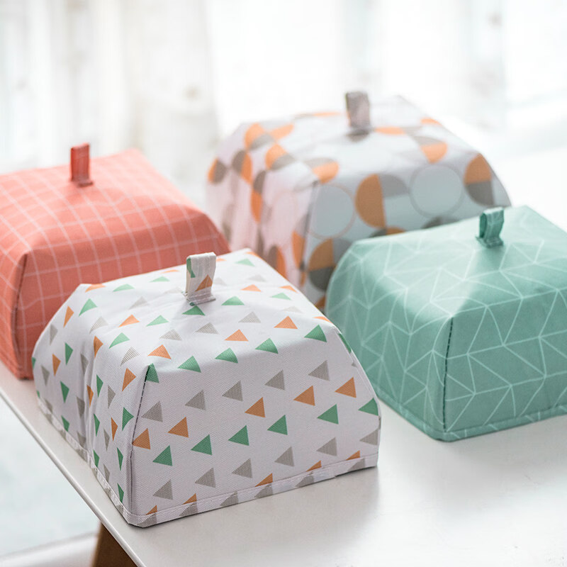 Tuojin imported high-quality thermal insulation cover from Japan for winter, thickened meal table cover, heated household foldable vegetable cover, anti-C_orange plaid small size