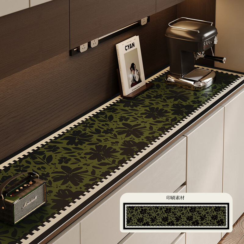 Fantasy sideboard table mat shoe cabinet TV countertop mat cover light luxury dining table high-grade anti-dirty leather tablecloth Chunxun Flower Book + Side Cabinet 30 160cm