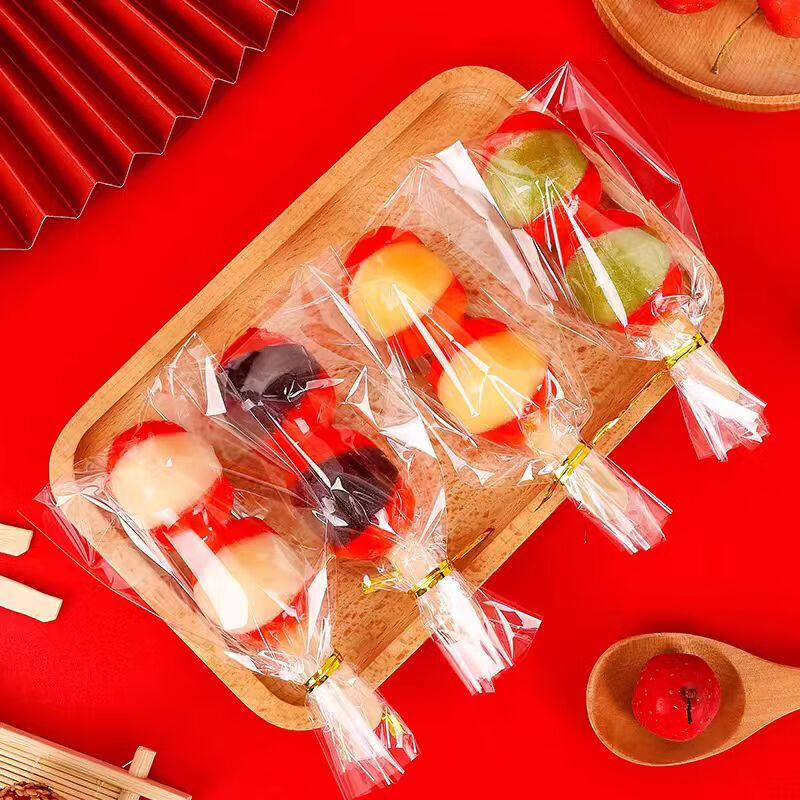 Bi'ao candied haws making material set, glutinous rice paper bamboo stick candied haws, full set of milk candied haws, special for the New Year, 100 pieces