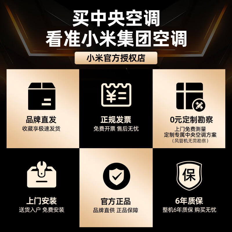 Xiaomi (MI) Mijia central air conditioner multi-split, one to four/five/six, full DC frequency conversion, Pro super first-class energy efficiency, one price all-inclusive, intelligent wired controller, 3 rows of condensers, 5 HP, first-class energy efficiency, one to four, small three bedrooms and one living room