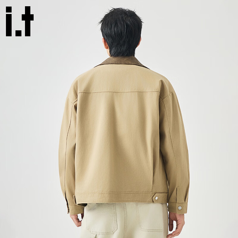 CHOCOOLATEit trendy lapel jacket for men in autumn and winter, versatile, comfortable and relaxed casual jacket, olive 3XL