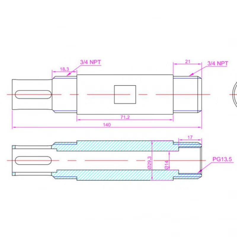 PH Prevue HendryxPH stainless steel electrode protective sleeve 3/4 external thread PG13.5 internal thread E+H Mettler 12 glass universal style stainless steel protective sleeve 1 piece not invoiced