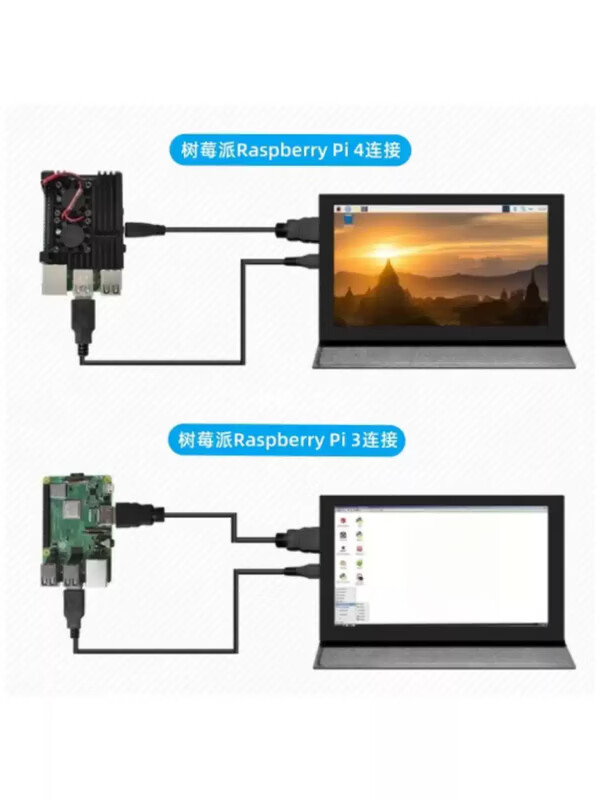 Weiyiyou Raspberry Pi display 4B3B5B portable HDMI driver-free VGA chassis secondary screen 3.5 inch non-touch 320480TN