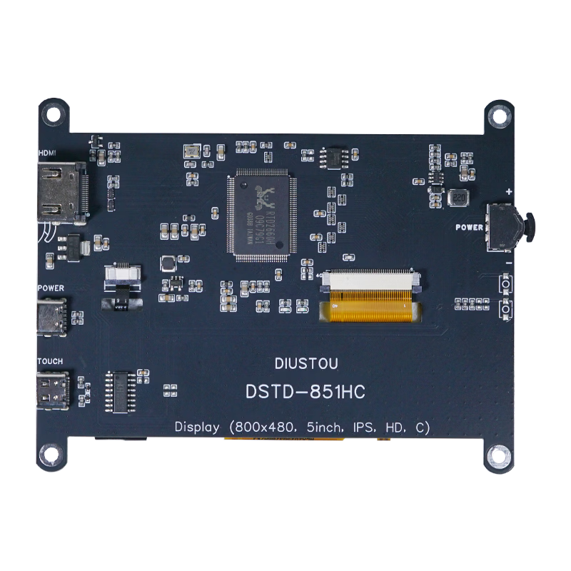 Throwing stones Raspberry Pi 5/4b/3b display display touch screen 800X480 HD LCD HDMI interface capacitive screen TFT material 5-inch touch screen