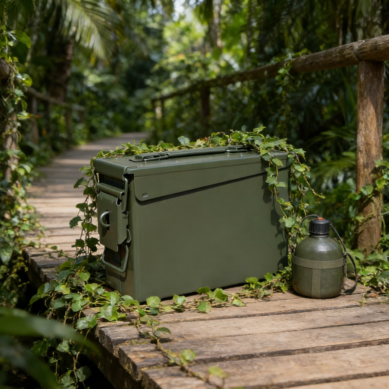 Zhongdeng Steel three-proof iron box storage box vehicle tool box sealed box flame retardant box mold lithium battery storage box storage medium size 29.6*15*18.2cm approximately size