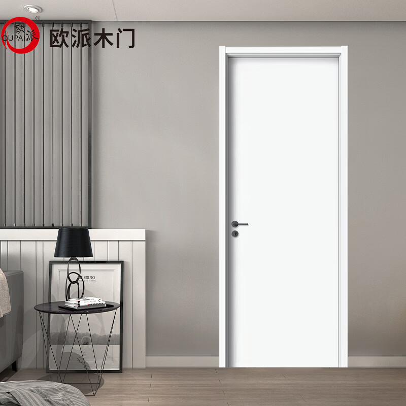 OPPEIN Wooden Door Bedroom Door Indoor Room Door Paint-free Door 45 Thick Door Leaf Black Carbon Crystal L Wood Square Filling Home Commercial Minimalist Door Invisible Door Double Door Can Be Customized 9S Flat Door - 45 Thick Door Leaf + Graphene Filling Various Varieties and Colors Contact Customer Service