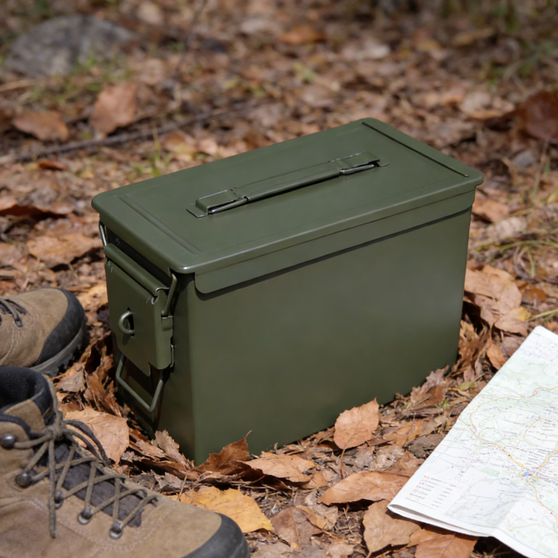 Zhongdeng Steel three-proof iron box storage box vehicle tool box sealed box flame retardant box mold lithium battery storage box storage medium size 29.6*15*18.2cm approximately size