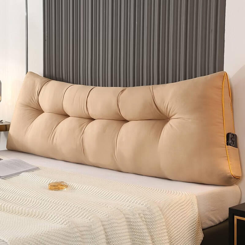 Dormitory bedside cushion, large backrest bed, half-lying soft pillow, tatami bedroom triangle pillow, light luxury, upgraded ultra-thick spine protection model, classic - white (4 points strong, length 200*height 50*thickness 15cm