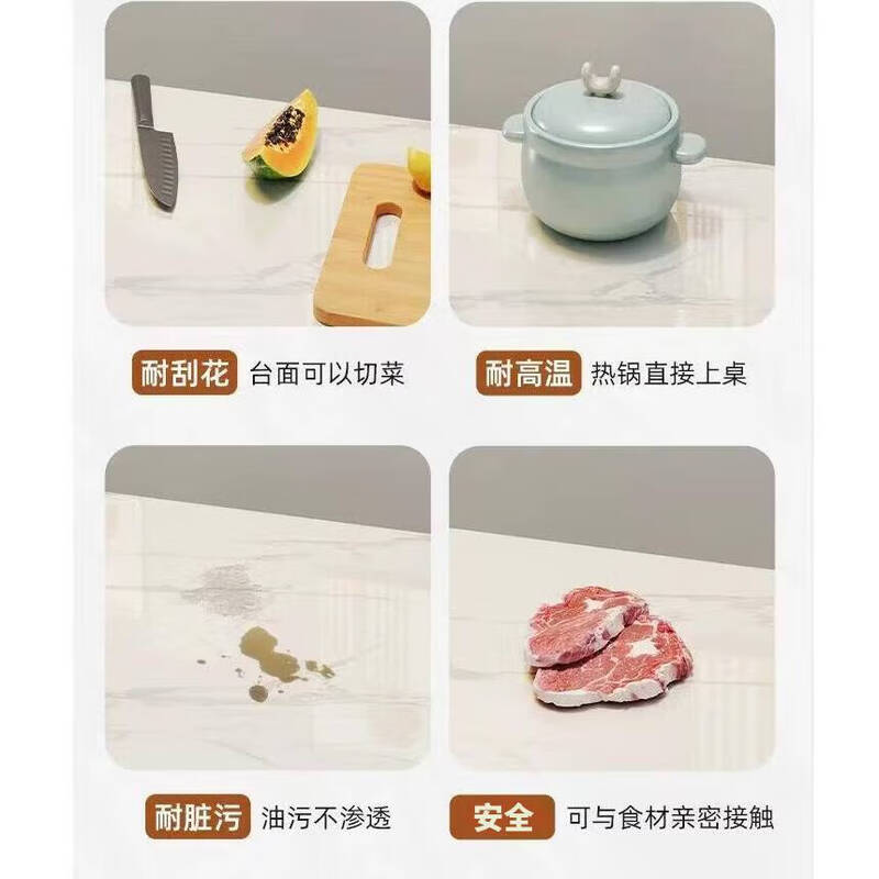 Quanpinwu slate dining table for home 4-6 people small apartment dining table and chairs complete set of rectangular modern simple living room dining table 12MM thick matte snow mountain white delivery to home 120cm wide 70CM one table and four chairs