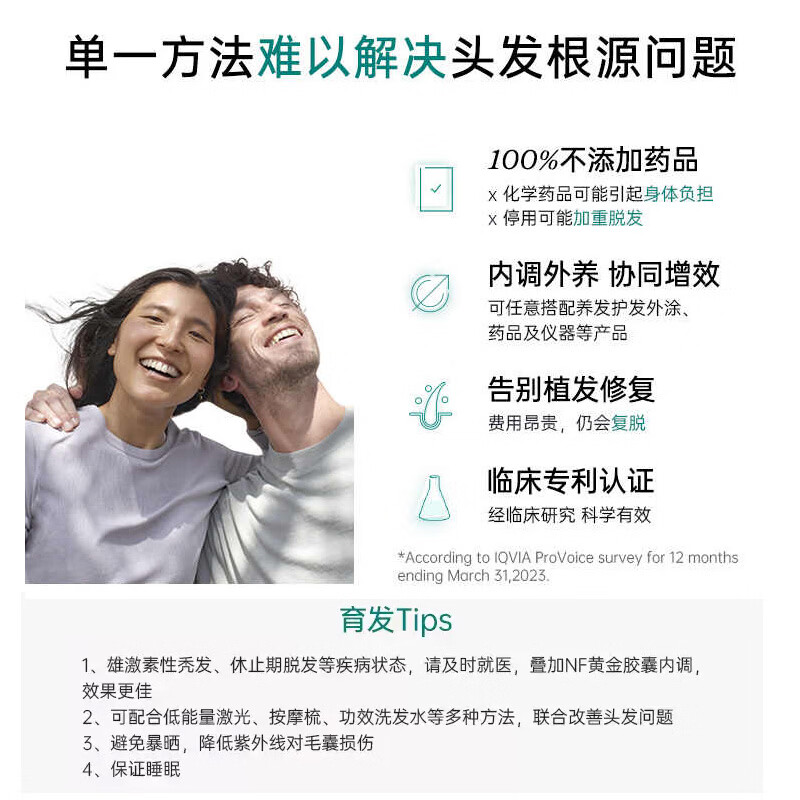 NUTRAFOL Unilever NF gold capsule men's hair growth capsule biotin anti-hair loss oral administration 120 capsules * 3 bottles