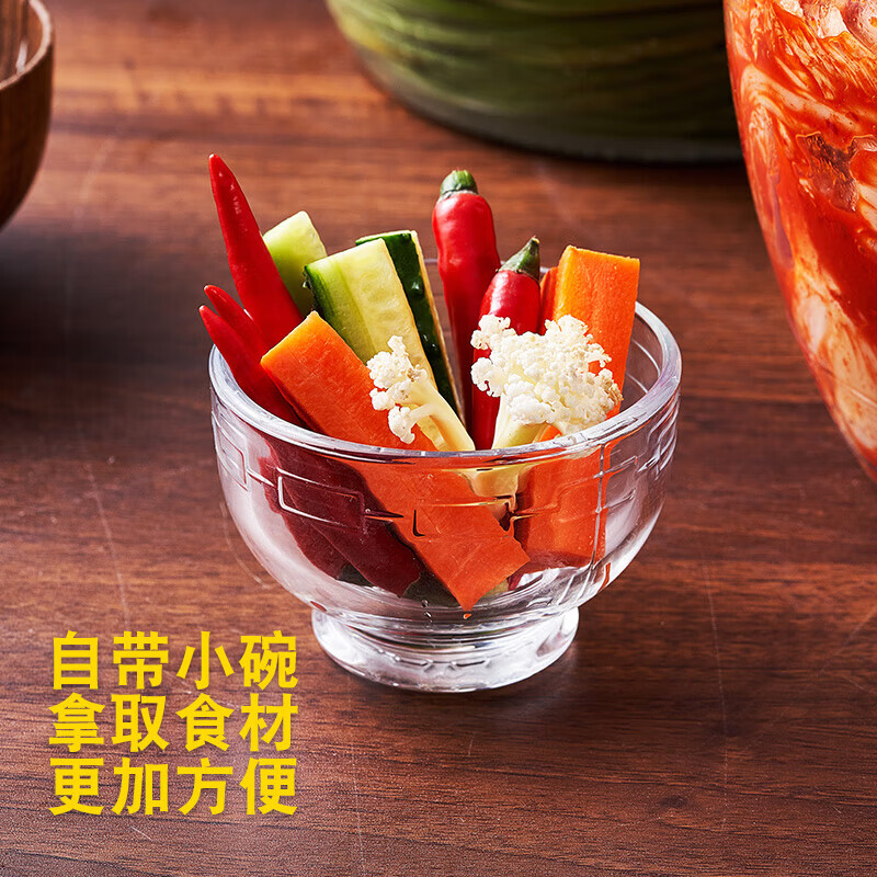 Sichuan pickle jar household glass jar sealed jar pickle jar pickled sauerkraut special jar old-fashioned pickle jar 5 pounds upgraded and thickened clip + cleaning brush