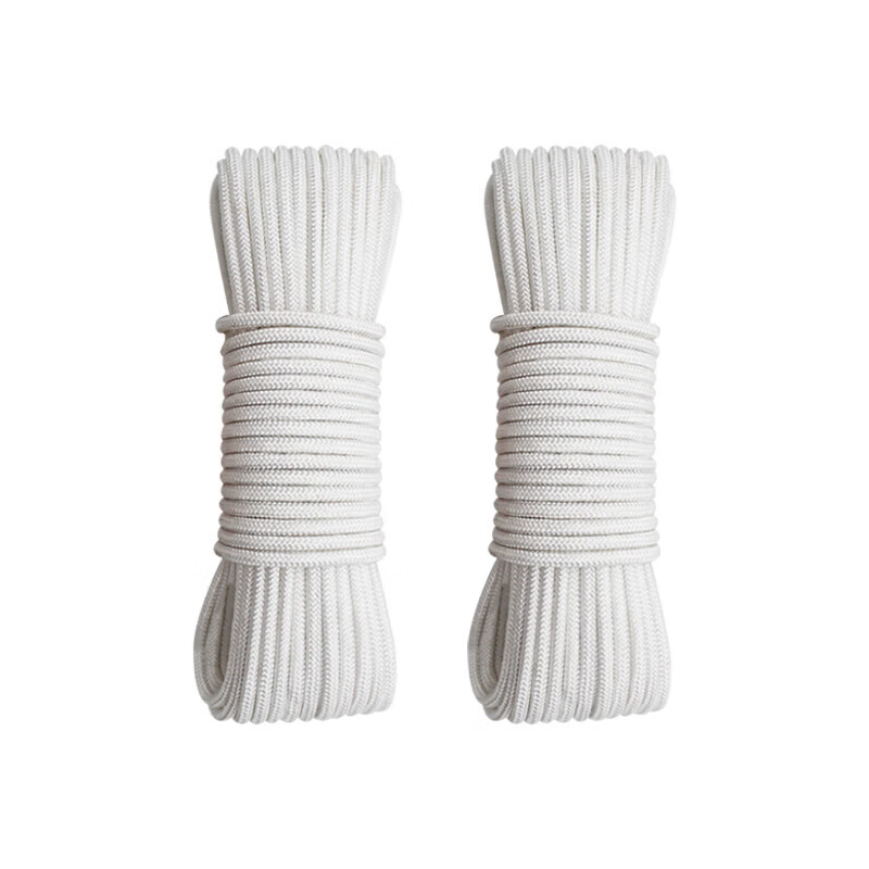Nylon rope wear-resistant binding rope outdoor sun-resistant clothes drying tent brake flag-raising rope car rope handmade white rope 6 mm 10 meters