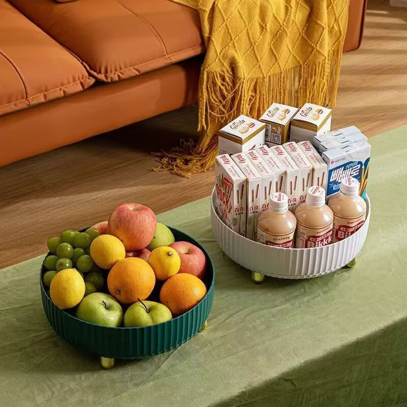 Fantasy Kitchen Rotating Condiment Storage Rack Multifunctional 360 Degree Seasoning Soy Sauce and Vinegar Storage Rack Light Luxury Fruit Plate Ordinary Style White Sundry Storage 0 Rotation/Can Hold 2 Bottles